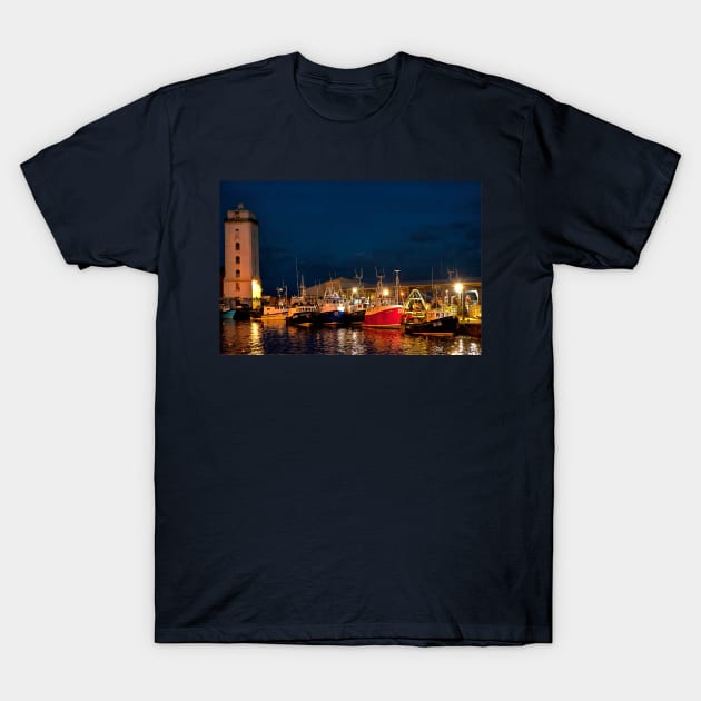 North Shields Fish Quay at Night T-Shirt by Violaman